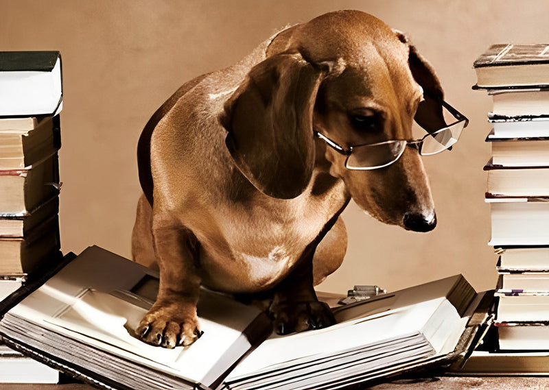 Chien Teckel Lecteur Broderie Diamant