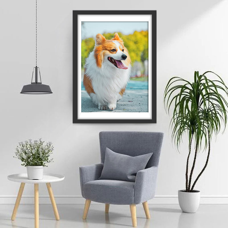 Chien Welsh Corgi Broderie Diamant