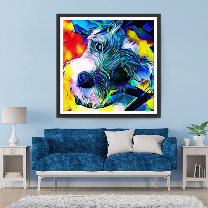 Chien Yorkshire Terrier aux couleurs éclatantes Broderie Diamant