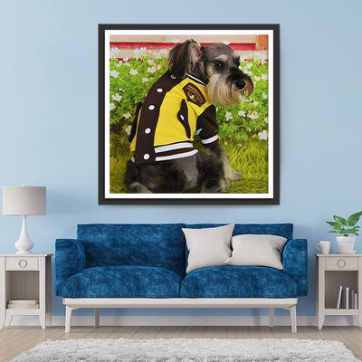 Chien Yorkshire Terrier en Tenue de Baseball Broderie Diamant