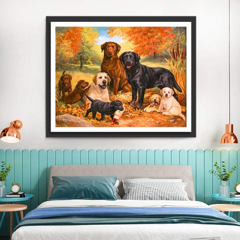 Chiens et Feuilles d&