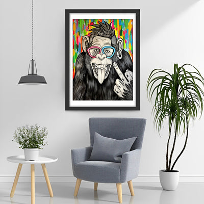Chimpanzé Hip-Hop Broderie Diamant