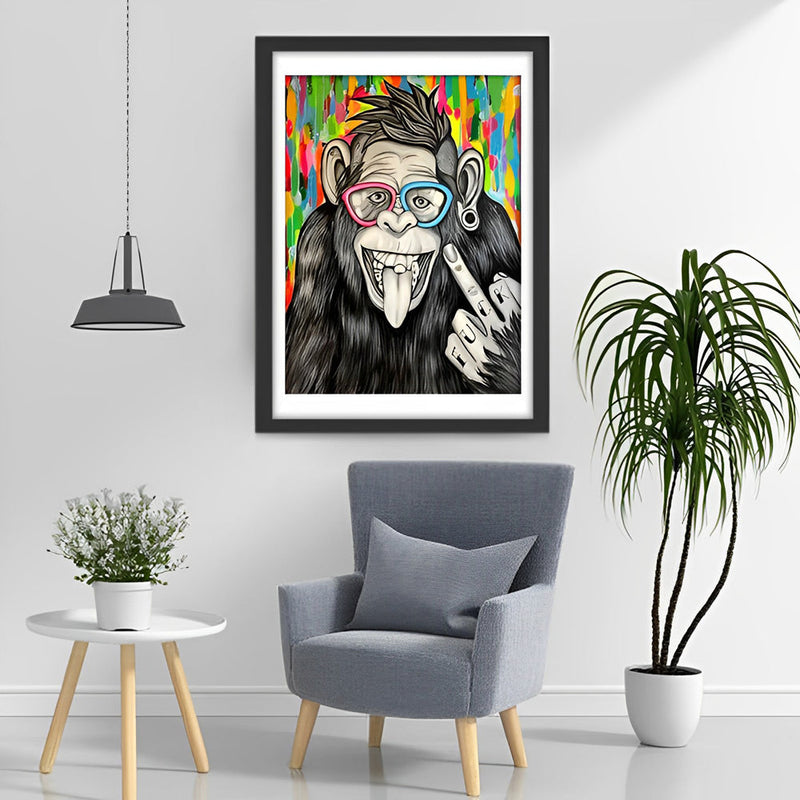 Chimpanzé Hip-Hop Broderie Diamant
