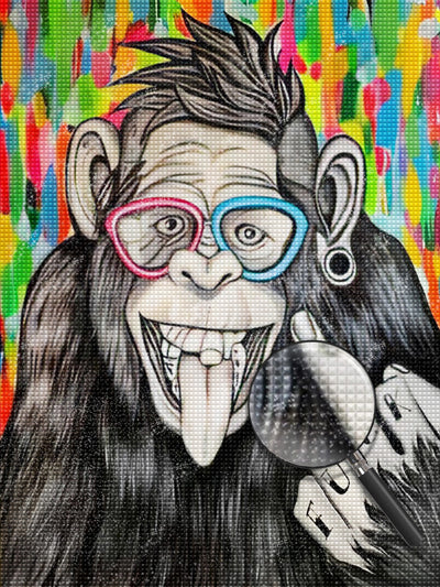 Chimpanzé Hip-Hop Broderie Diamant