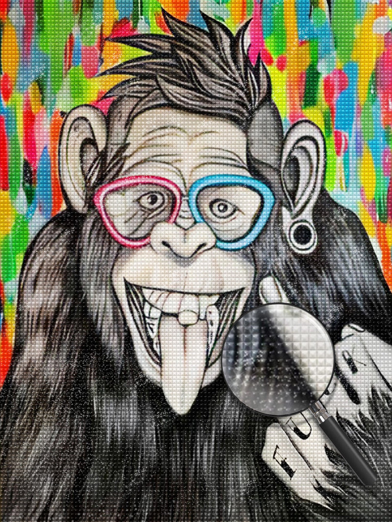 Chimpanzé Hip-Hop Broderie Diamant