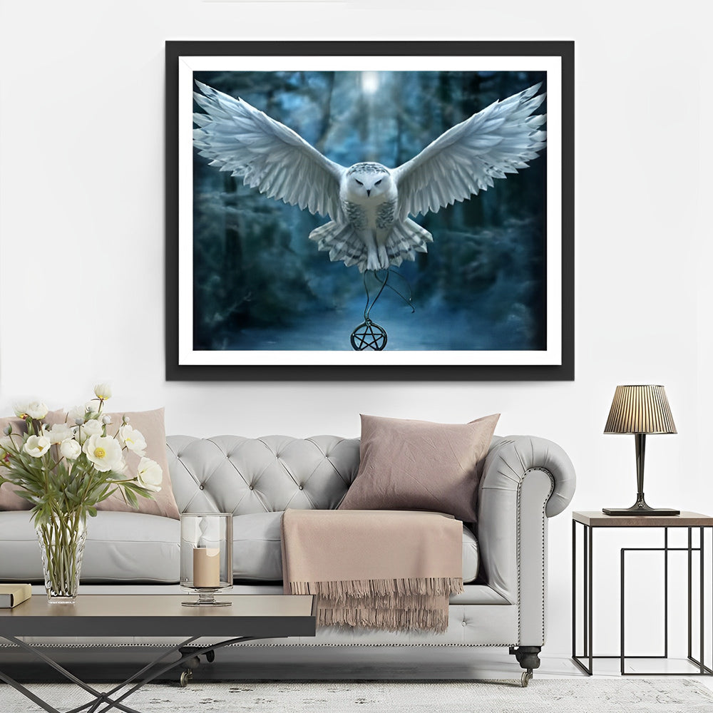 Chouette Harfang Volant Broderie Diamant