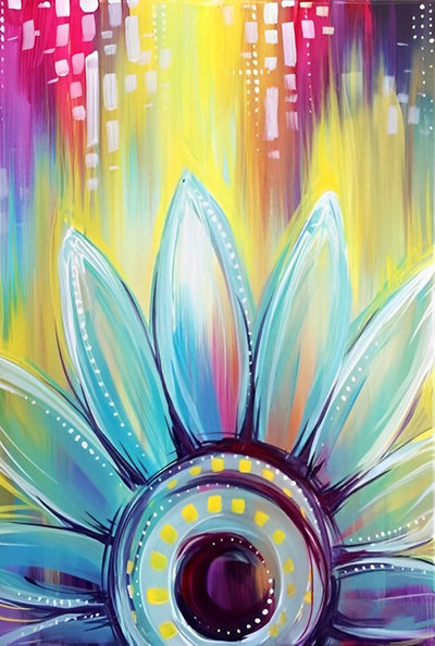 Chrysanthème Bleu Broderie Diamant
