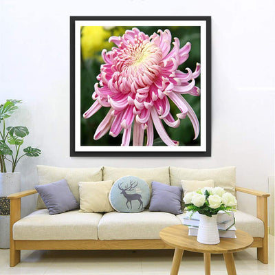 Chrysanthème Rose Broderie Diamant