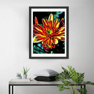 Chrysanthème Roux Broderie Diamant