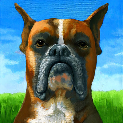 Ciel Bleu et Bouledogue Broderie Diamant