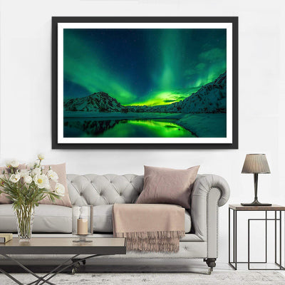 Ciel d'Aurore et Montagnes Broderie Diamant