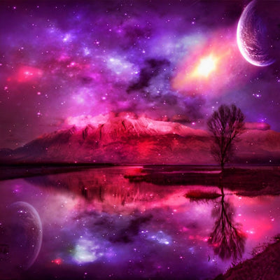 Ciel et Lac Fantastiques Broderie Diamant