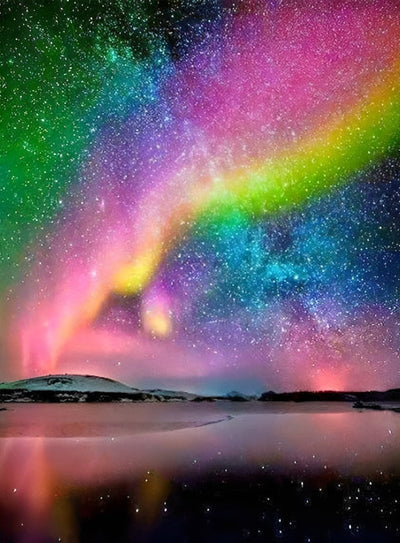 Ciel Etoilé de Couleurs d'Arc-en-Ciel Broderie Diamant