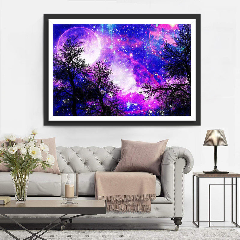 Ciel Etoilé et Arbre Broderie Diamant