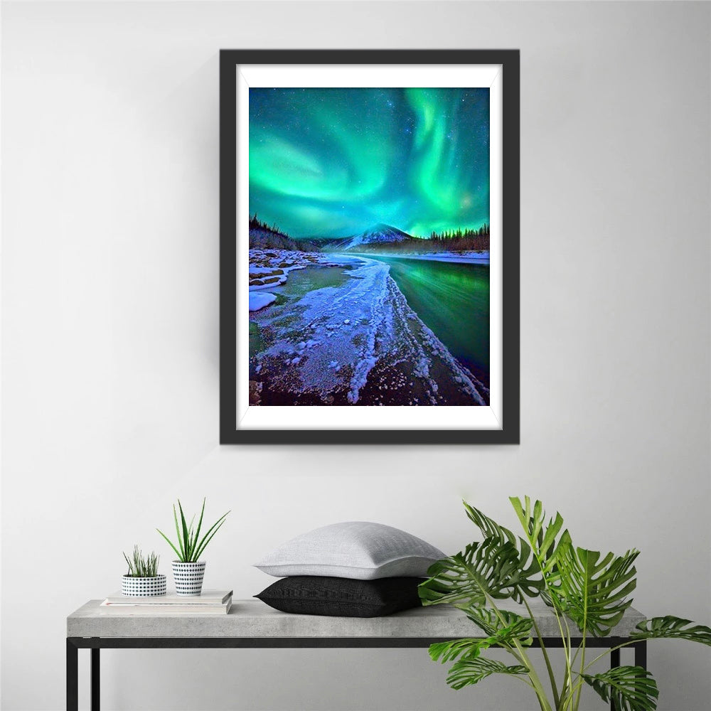 Ciel Etoilé et Aurore Polaire Broderie Diamant