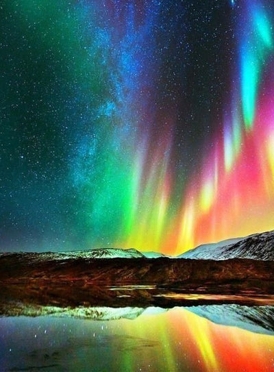 Ciel Etoilé et Lac Broderie Diamant