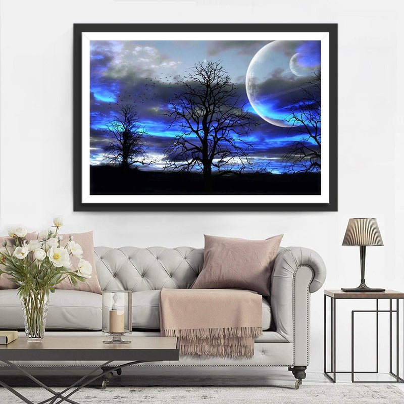 Ciel Etoilé et Luminière Bleue Broderie Diamant