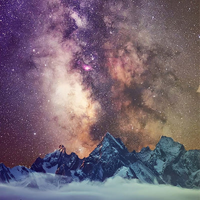 Ciel Etoilé et Montagnes Elevées Broderie Diamant