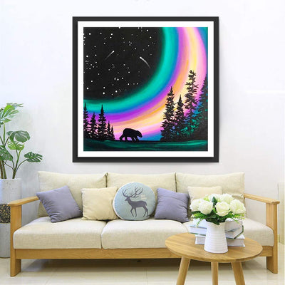 Ciel Etoilé et Ours Broderie Diamant