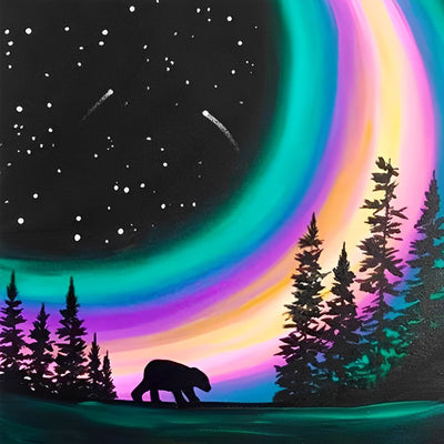 Ciel Etoilé et Ours Broderie Diamant