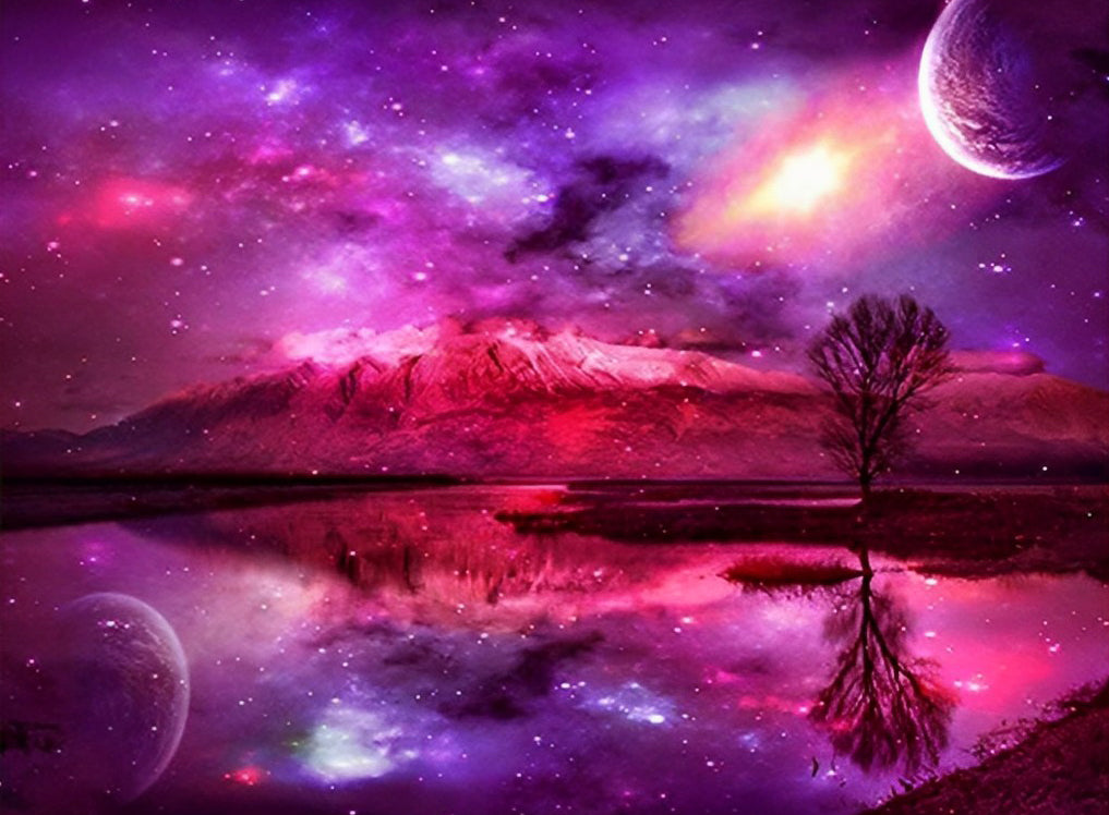 Ciel Etoilé Fantastique et la Lune Broderie Diamant