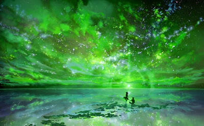 Ciel Etoilé Vert Broderie Diamant