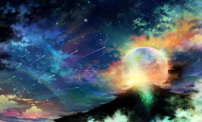 Ciel Fantastique et les Étoiles Filantes Broderie Diamant