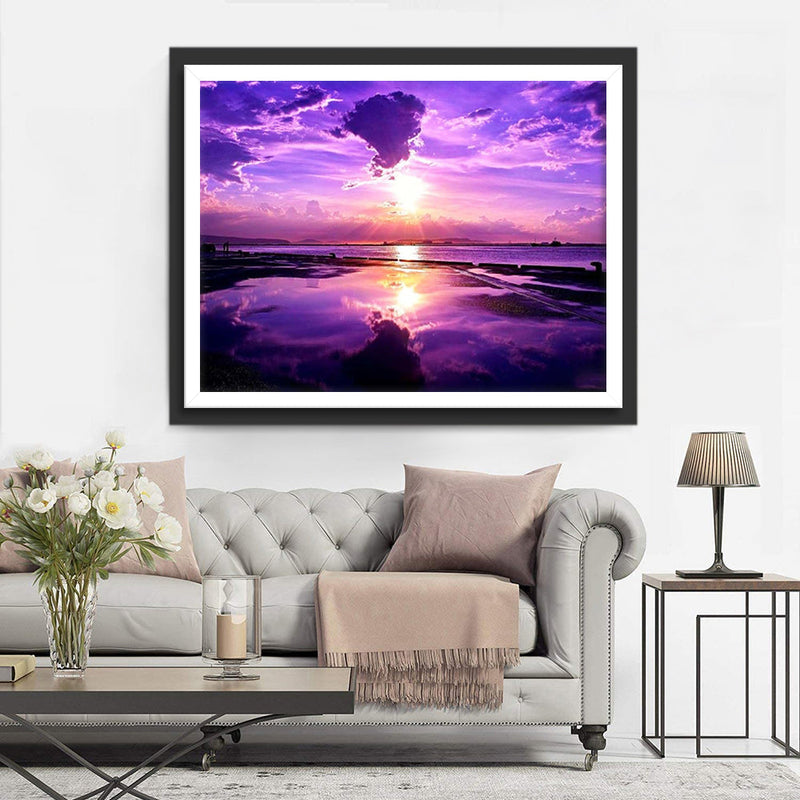 Ciel Violet et Soleil Broderie Diamant