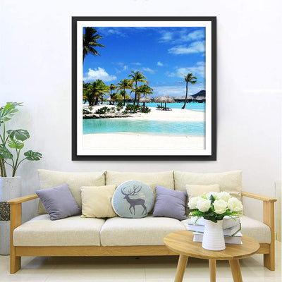 Cocotiers et Mer Broderie Diamant