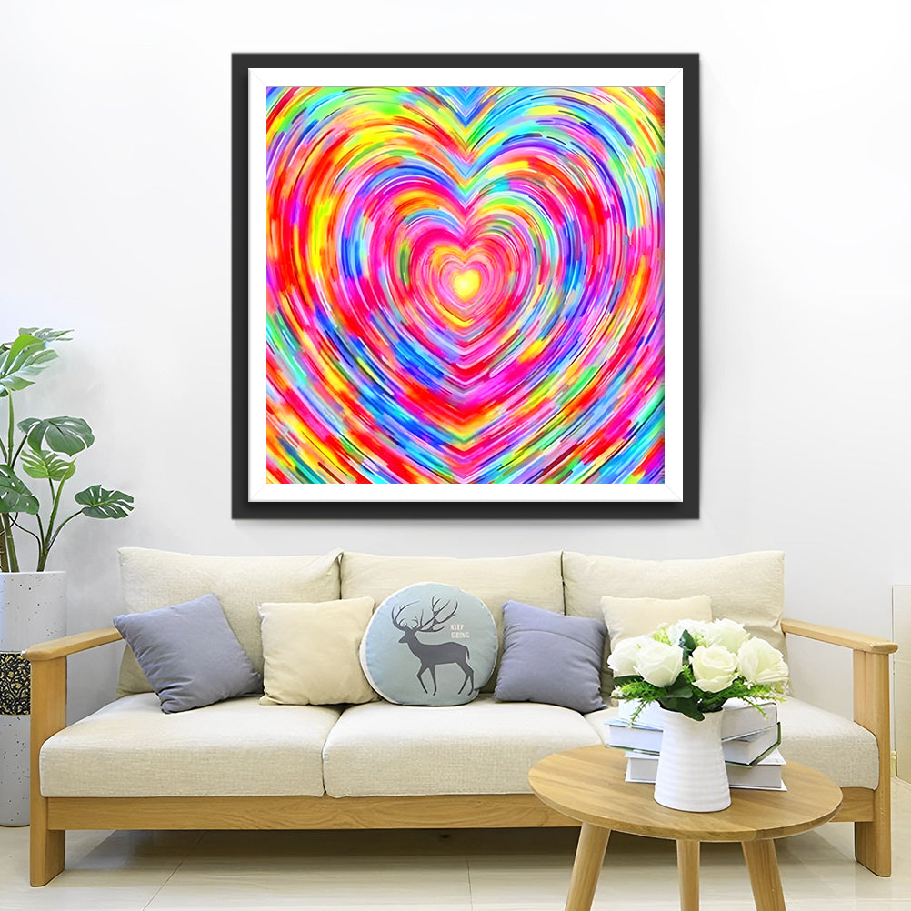 Cœur d'Amour Coloré Broderie Diamant