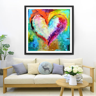 Cœur d'Amour d'Art Abstrait Broderie Diamant