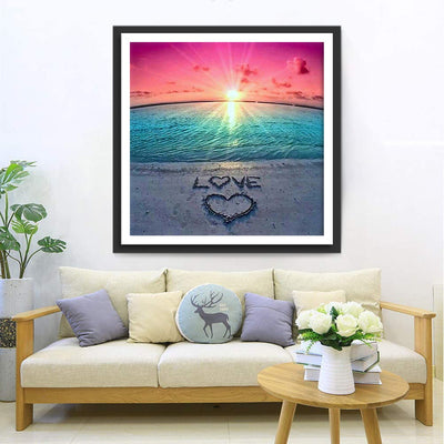 Cœur d'Amour et la Mer Broderie Diamant