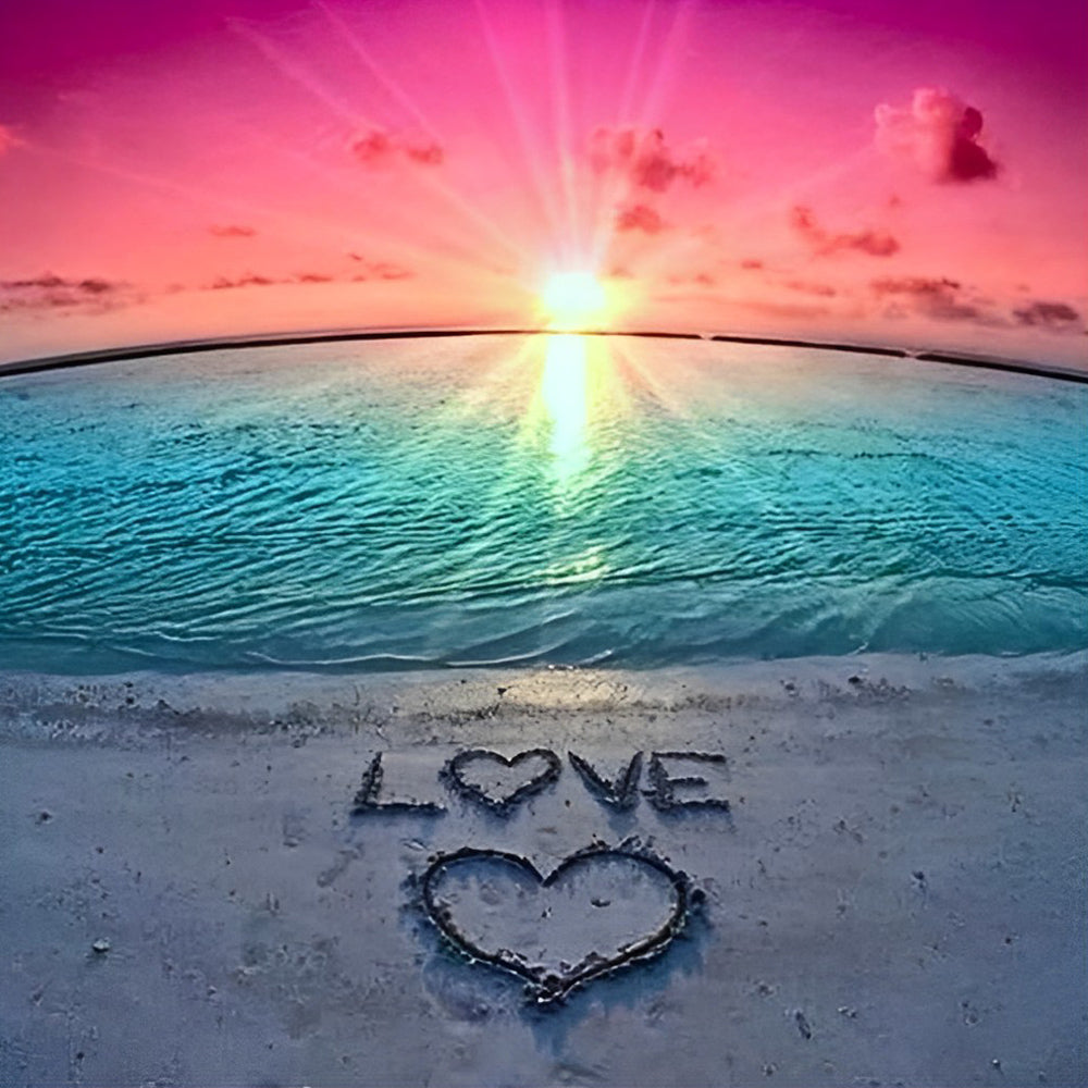 Cœur d'Amour et la Mer Broderie Diamant