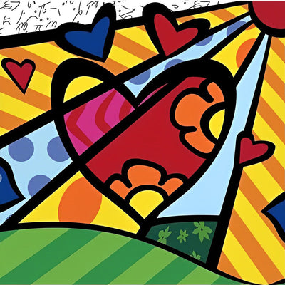 Coeur et Soleil d'Art Abstrait Broderie Diamant