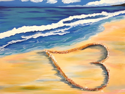 Cœur sur Plage Aimer Populaire Broderie Diamant