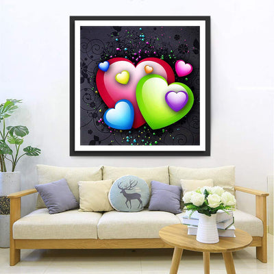 Cœurs d'Amour Cartoon Broderie Diamant