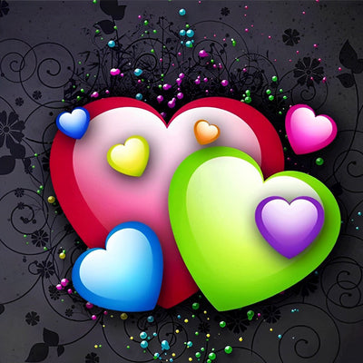 Cœurs d'Amour Cartoon Broderie Diamant