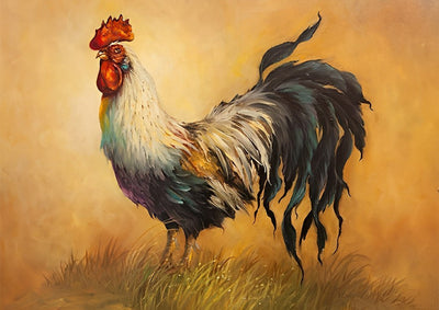 Coq dans le Tableau Broderie Diamant