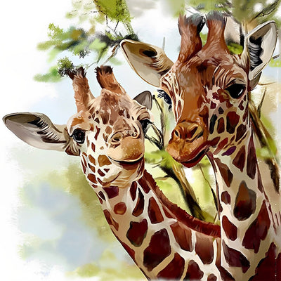 Couple de Girafes Broderie Diamant