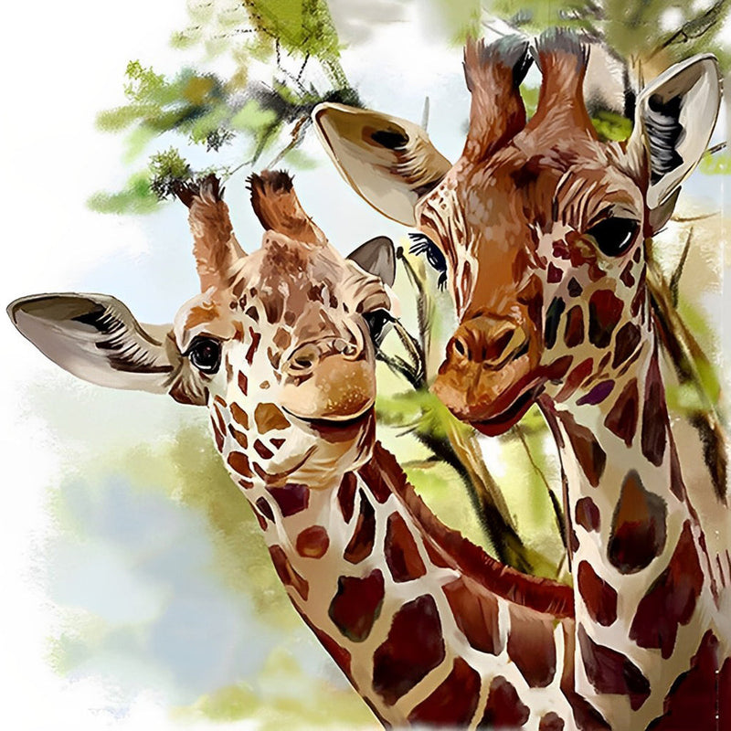 Couple de Girafes Broderie Diamant