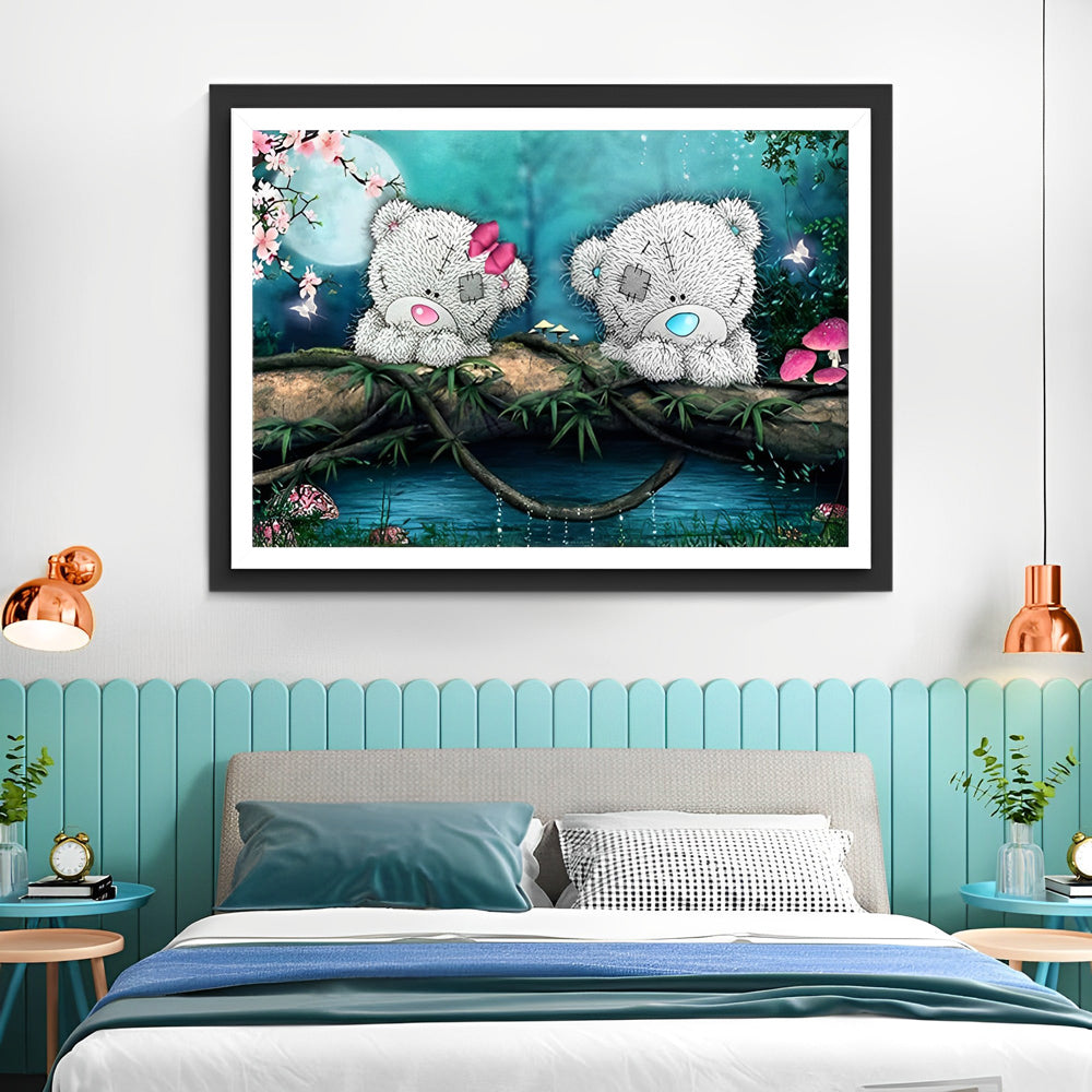 Couple de Poupée d'Ours Broderie Diamant