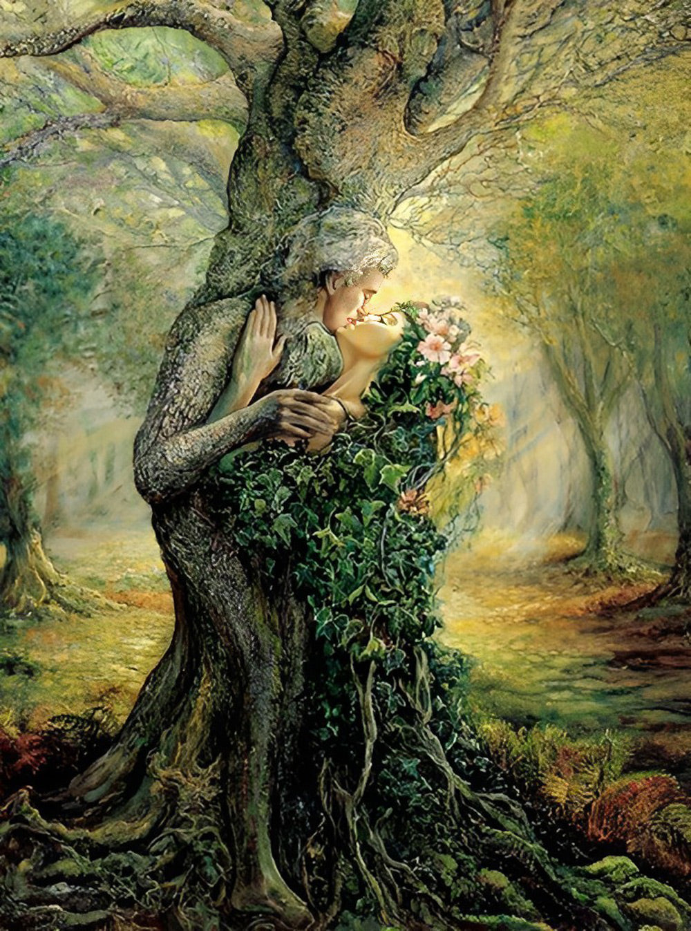 Couple et Arbre Plante Broderie Diamant