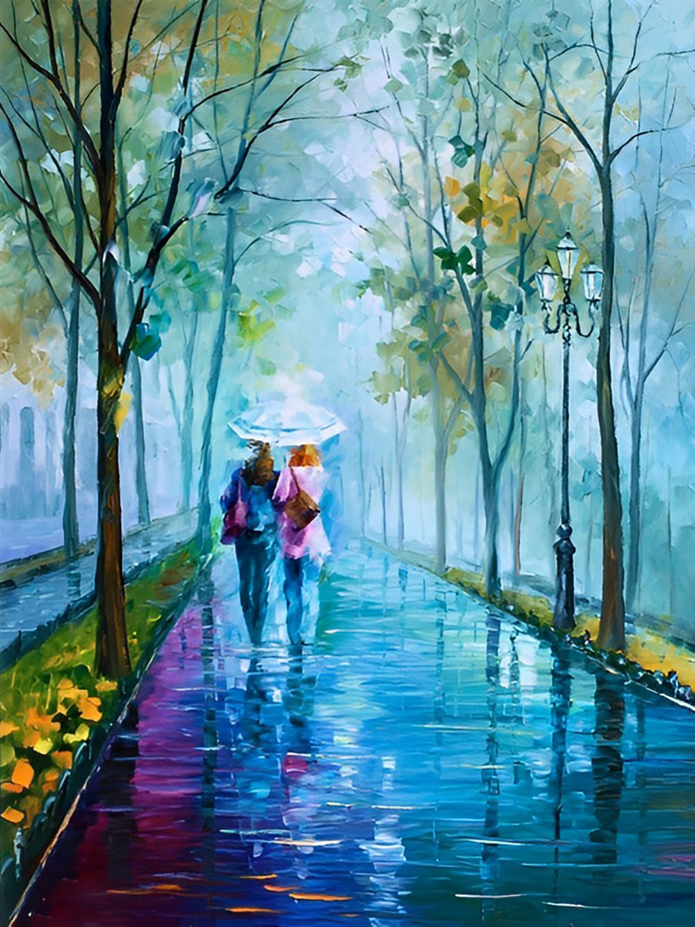 Couple et Arbres Broderie Diamant