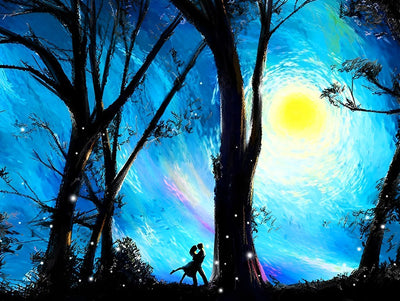Couple et Ciel Etoilé Broderie Diamant