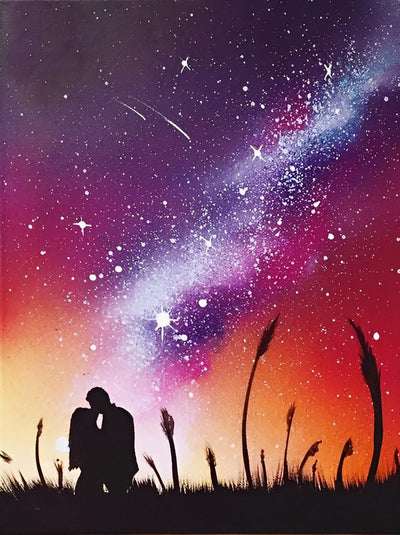 Couple et Ciel Etoilé Broderie Diamant