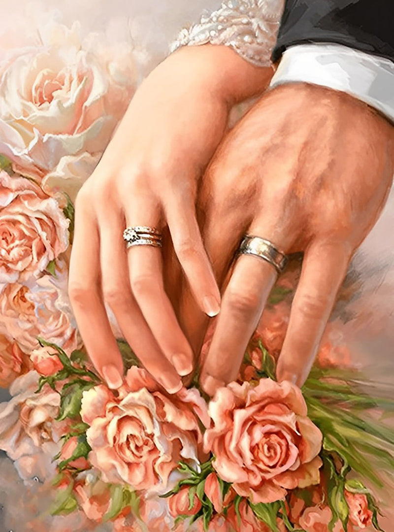 Couple et Roses Broderie Diamant