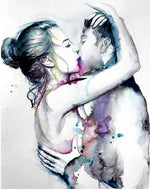 Couple S'embrassant Broderie Diamant