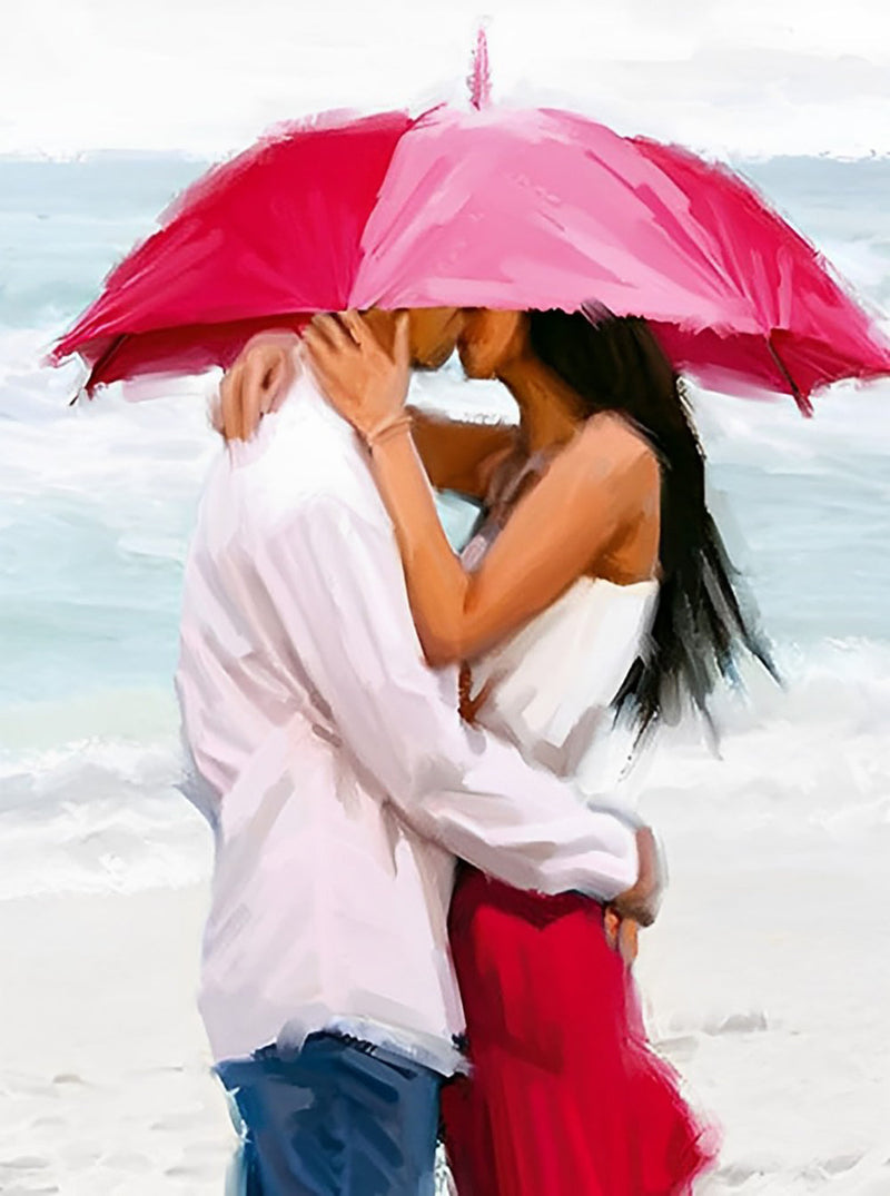 Couple sur la Plage Broderie Diamant