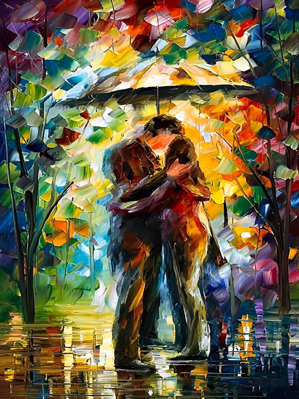 Couples et Forêt Broderie Diamant