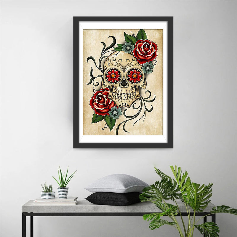 Crâne et Mandala Broderie Diamant